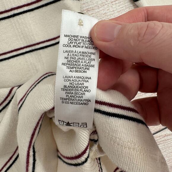 Frame‎ Denim Button Shoulder Striped Long Sleeve Top Women's XS White/Blue/Red - Picture 9 of 11